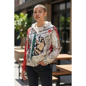 Passion-I‎ California Republic Hoodie Unisex L Graphic Print streetwear full zip